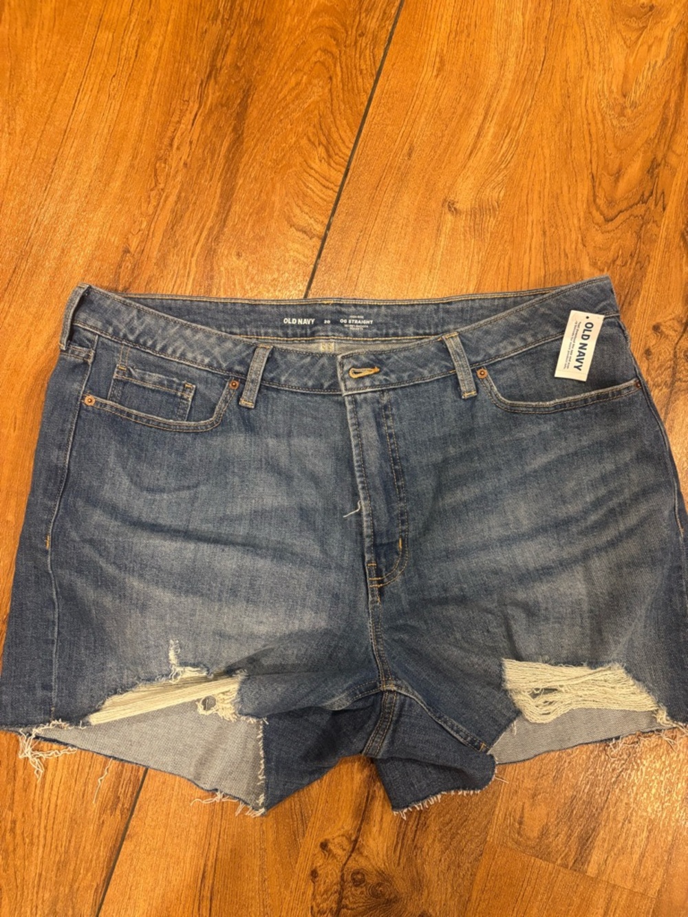 Old Navy Medium Wash Distressed Denim Shorts
